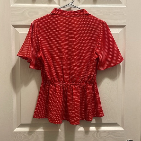 Monteau Red Polka Dot Blouse - Picture 6 of 10